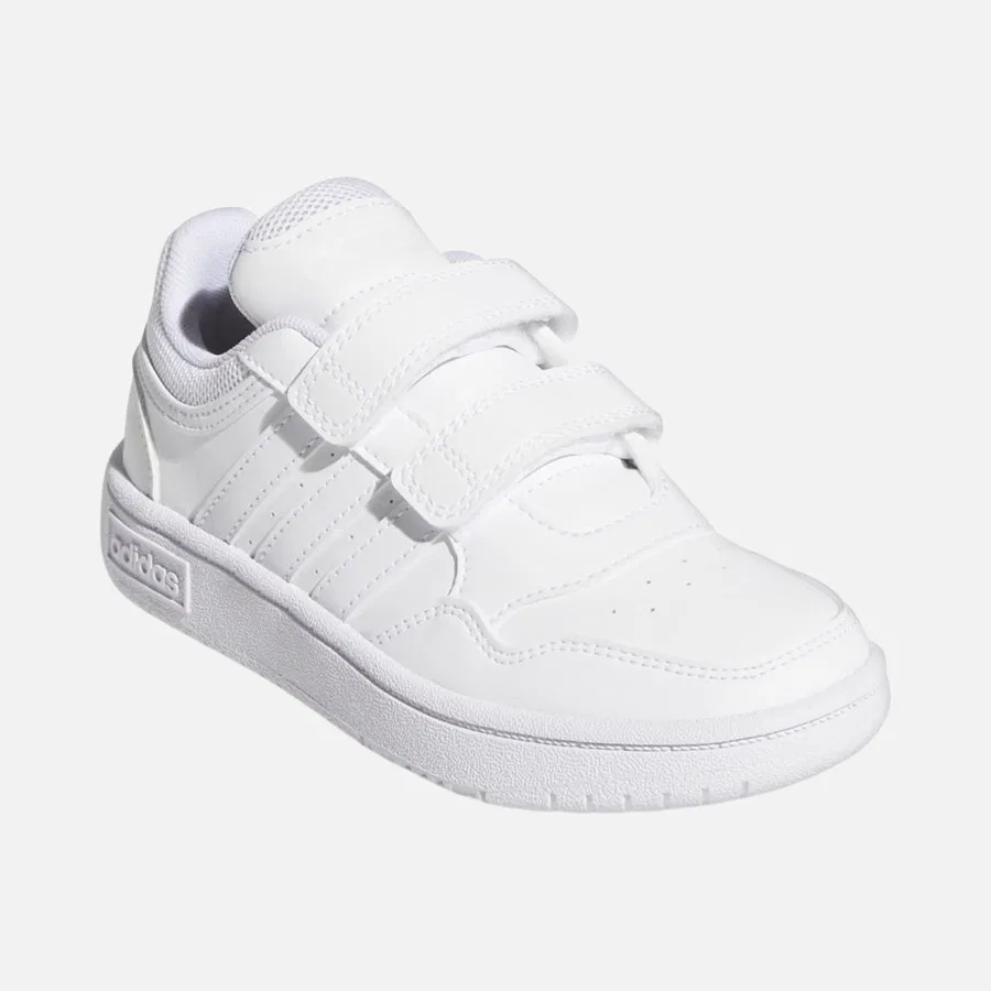 Детские спортивные кроссовки с закрытым носком Hoops 3.0 (PS) adidas, Белый — фото 2