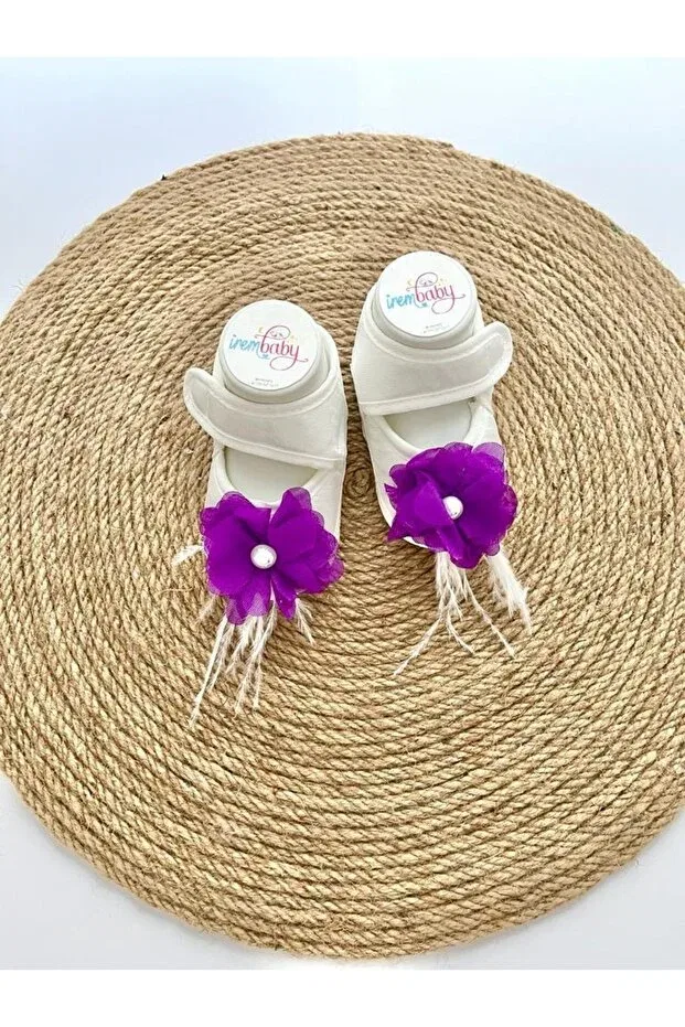 Детские тапочки для новорожденных с цветочным принтом Irembaby, Purple