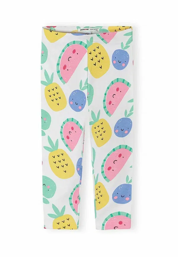 Леггинсы с принтом 3 pack fruit print Minoti, Apricot, White, белый/синий — фото 2