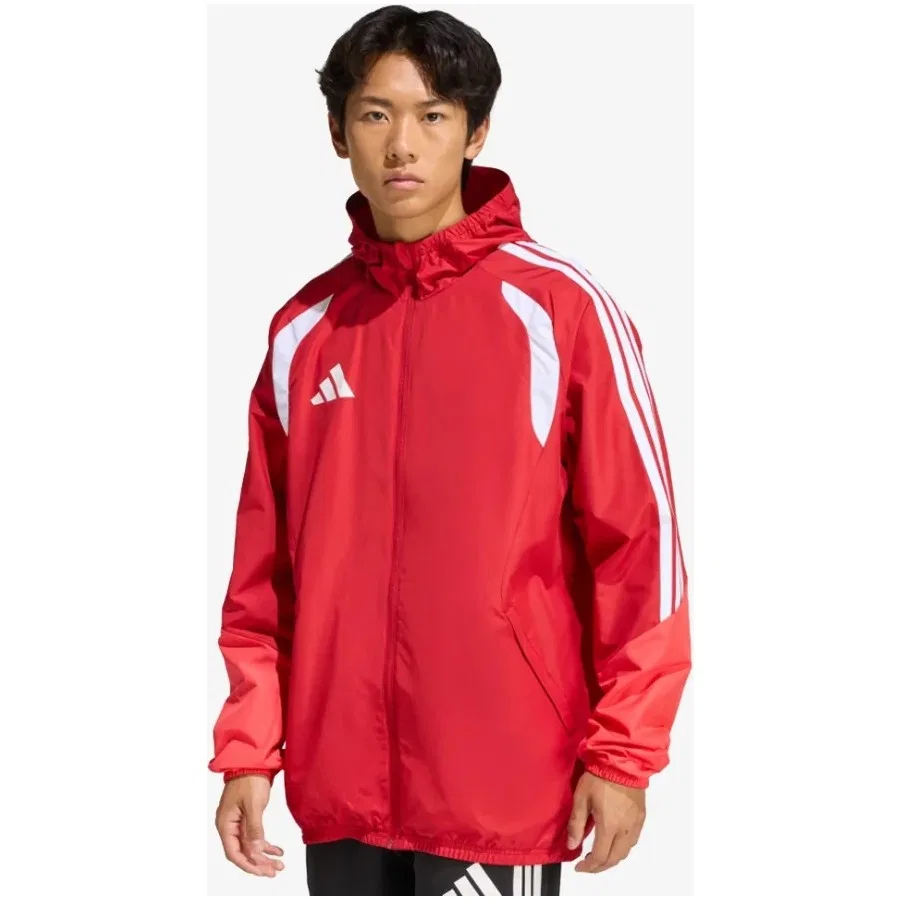 Мужская ветровка с капюшоном Tiro 26 Competition All Weather Jacket adidas, Красный — фото 2