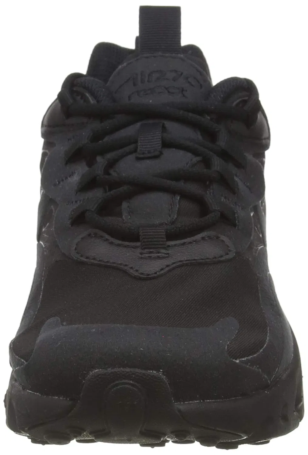 Детские кроссовки для мальчиков с шнуровкой NIKE Air Max 270 React, Black Black 004 — фото 2