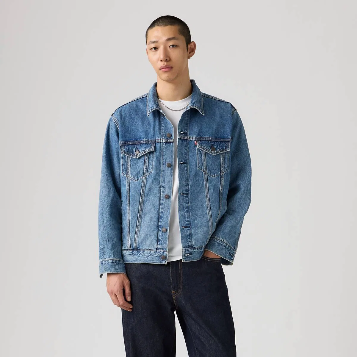Свободная куртка дальнобойщика Levi's, Washed Away - Medium Wash — фото 3