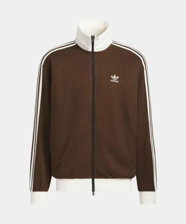 Тренировочная куртка вафельная классическая, Adidas, темно-коричневая