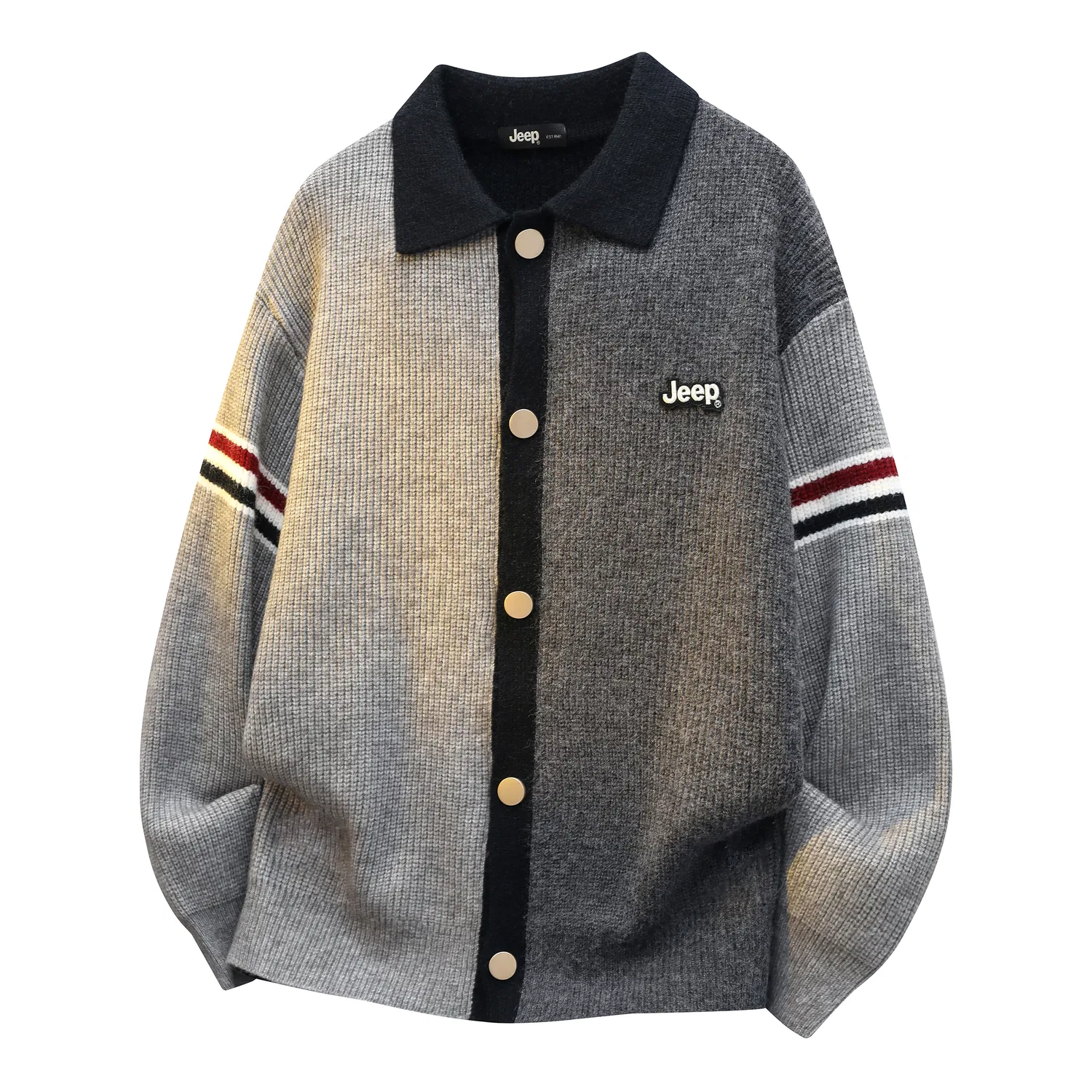 Детский свитер с лацканом Jeep Leisure Collection, серый