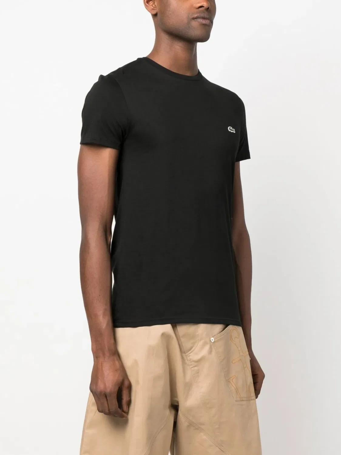Lacoste Футболка из хлопка Пима, черная — фото 3