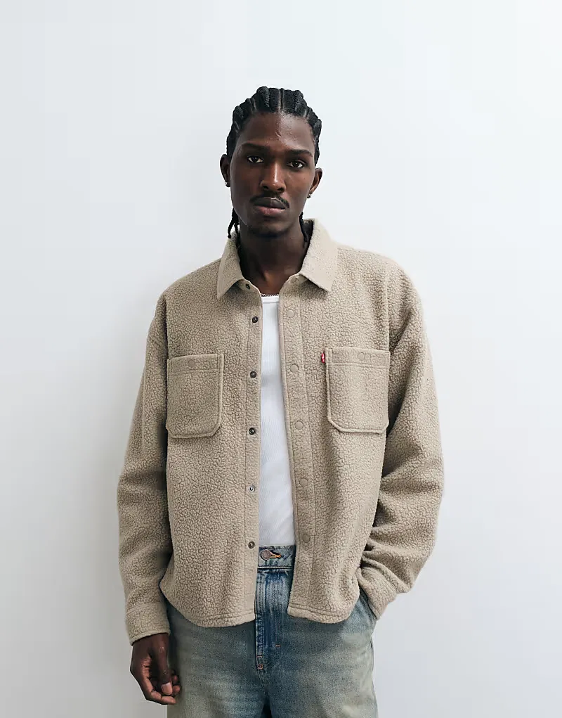 Рубашка Levi's из искусственной кожи, бежевый — фото 4