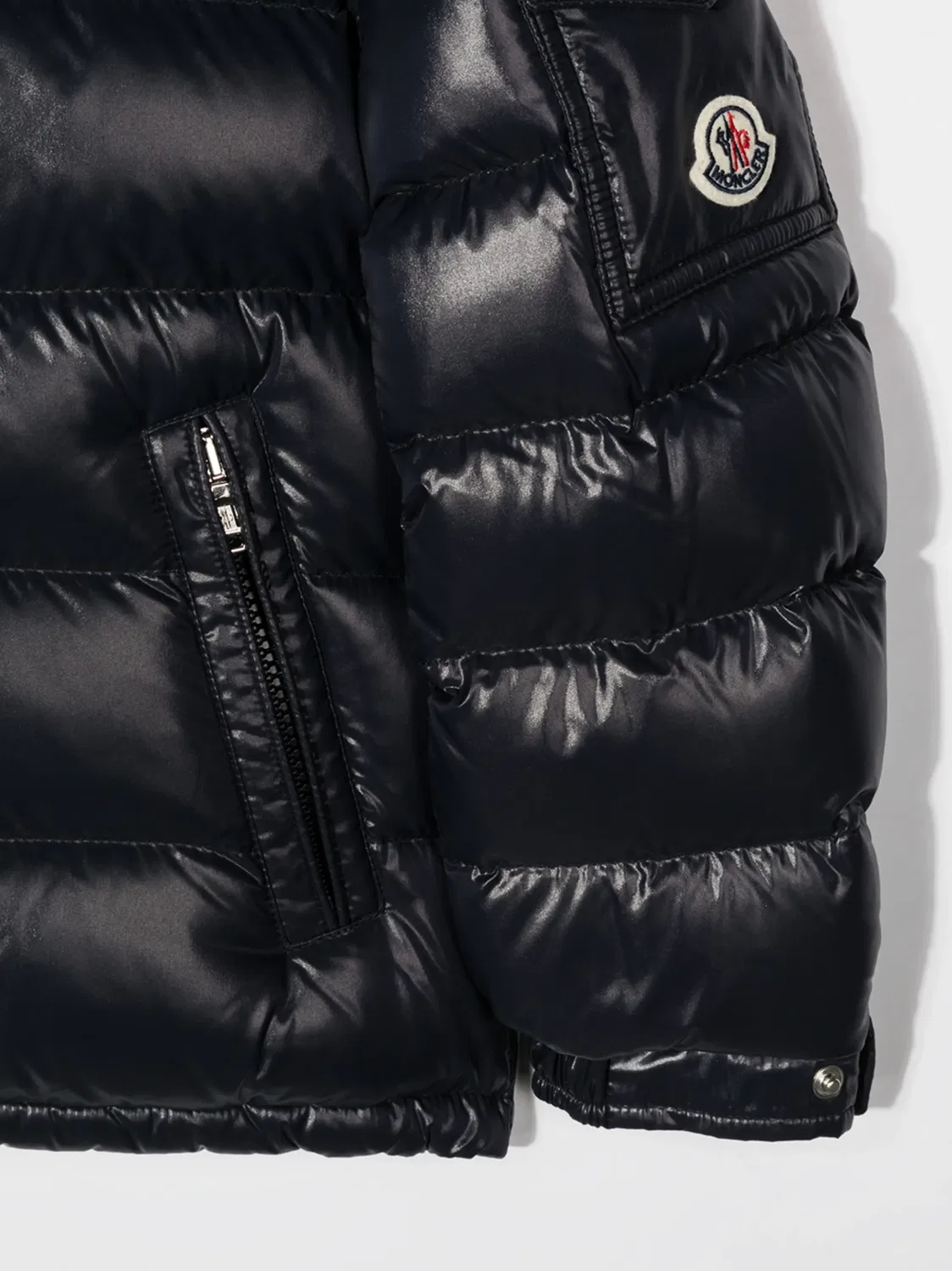 Пуховик с капюшоном Moncler, глубокий синий — фото 3