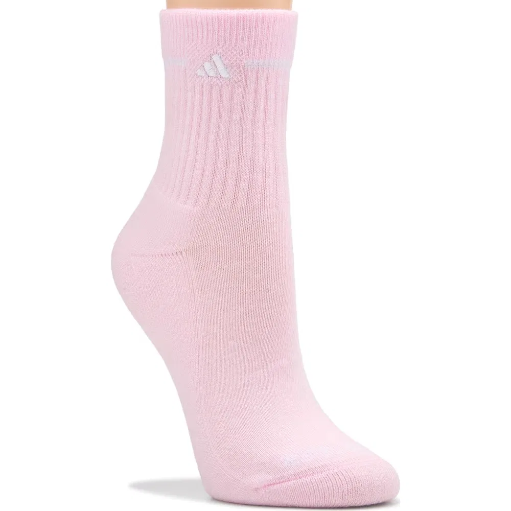Женские спортивные высокие носки 3.0 с амортизацией комплект из 3 пар Adidas, White/Clear Pink/Grey — фото 4