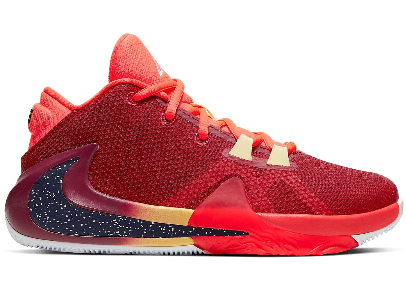 Детские кроссовки для мальчиков Nike Zoom Freak 1, Noble Red/Blackened Blue-Bright Crimson