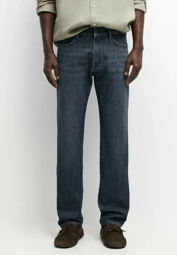 Брюки джинсовые Slim Fit jeans Massimo Dutti dark blue, темно-синий