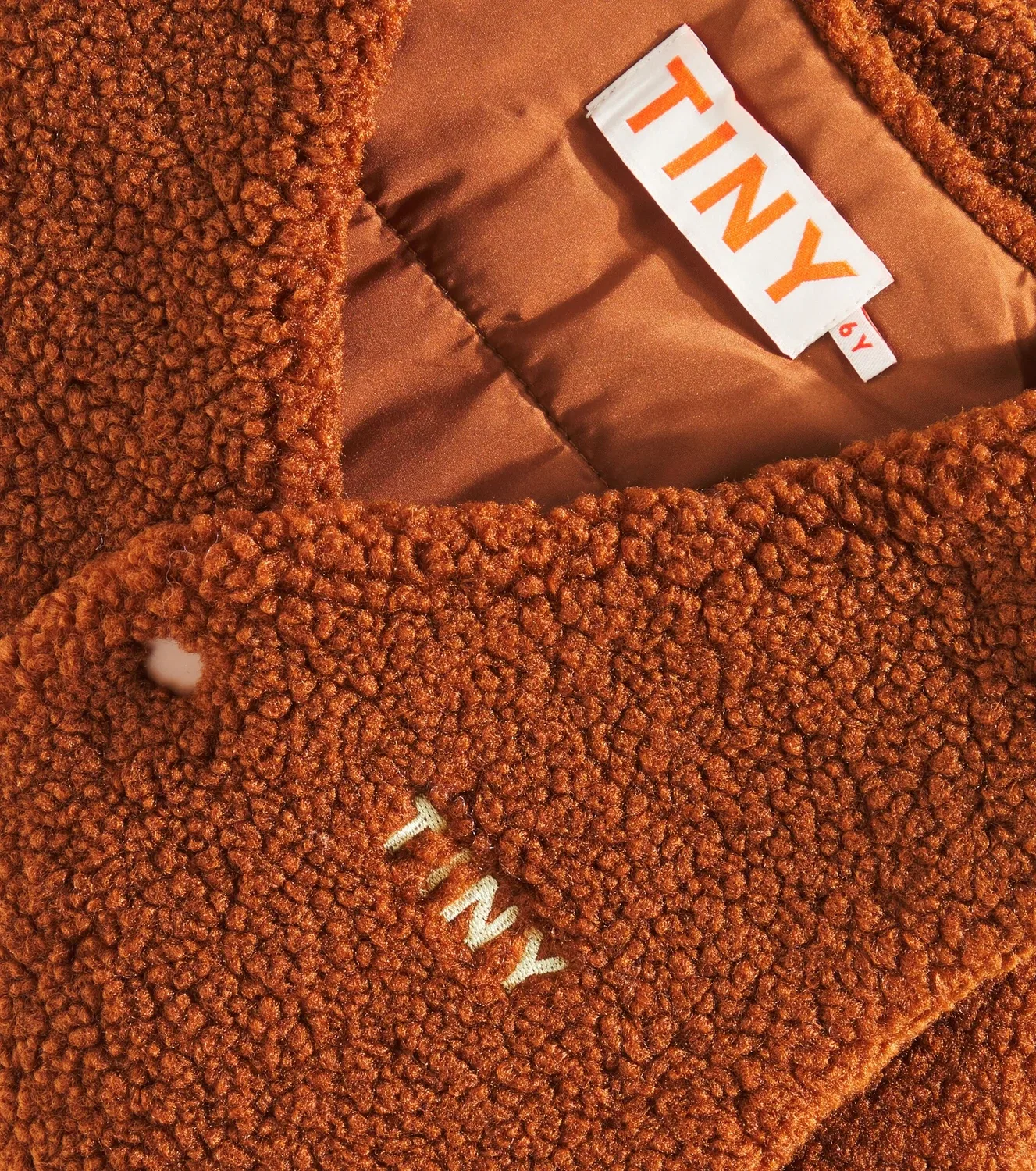 Утепленный флисовый жилет Tinycottons, коричневый — фото 2