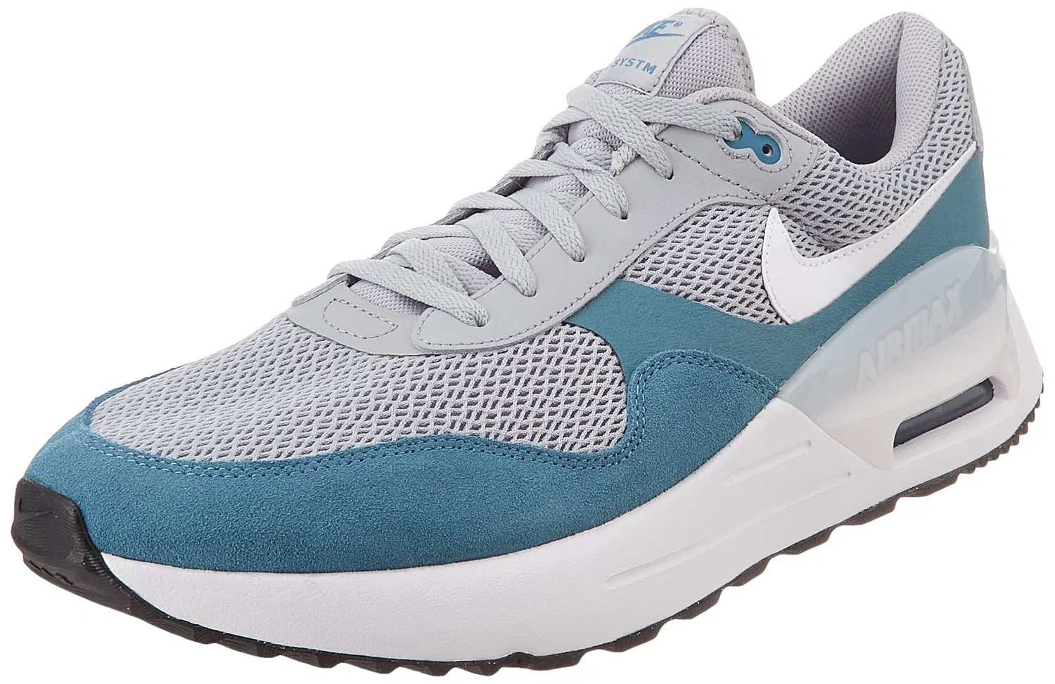 Детские кроссовки для мальчиков с амортизацией NIKE Air Max Systm, Wolf Grey White Noise Aqua Black