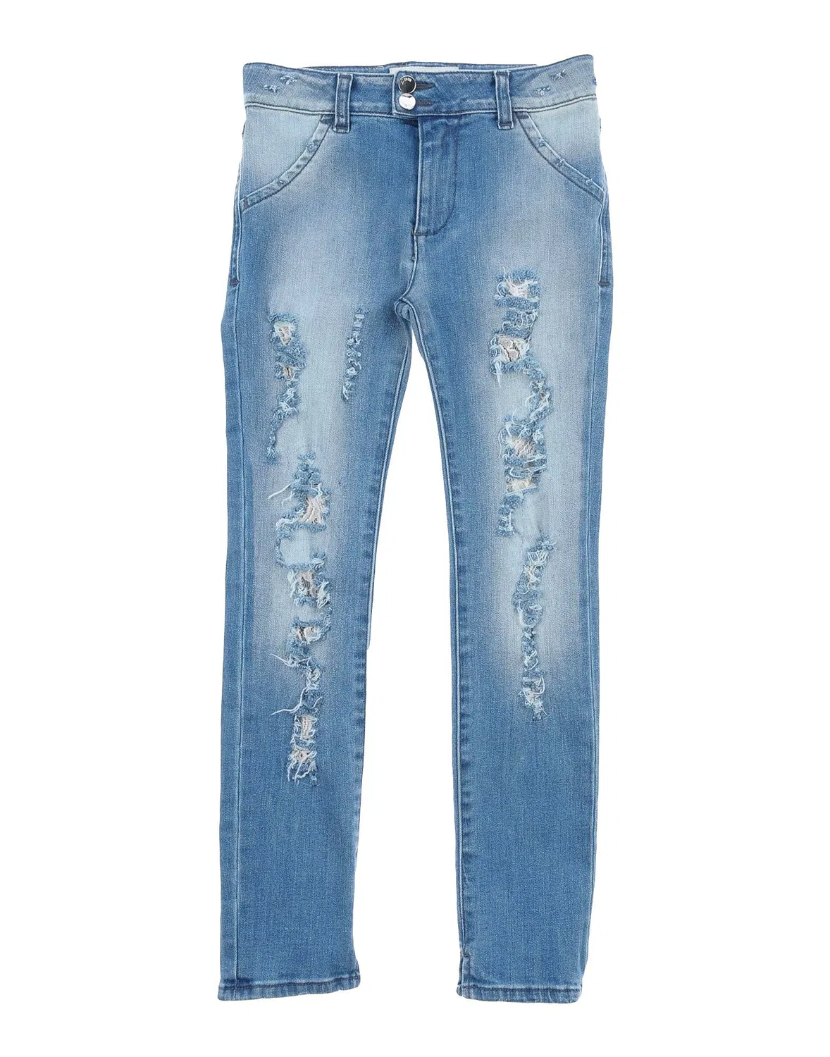 Детские джинсы для девочек с кружевом Met Jeans, синий