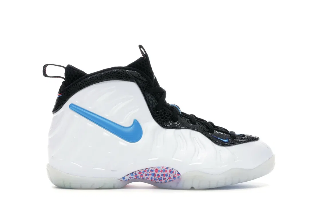 Детские кроссовки Nike Air Foamposite Pro, White/Blue Hero-Red Orbit-Indigo Force