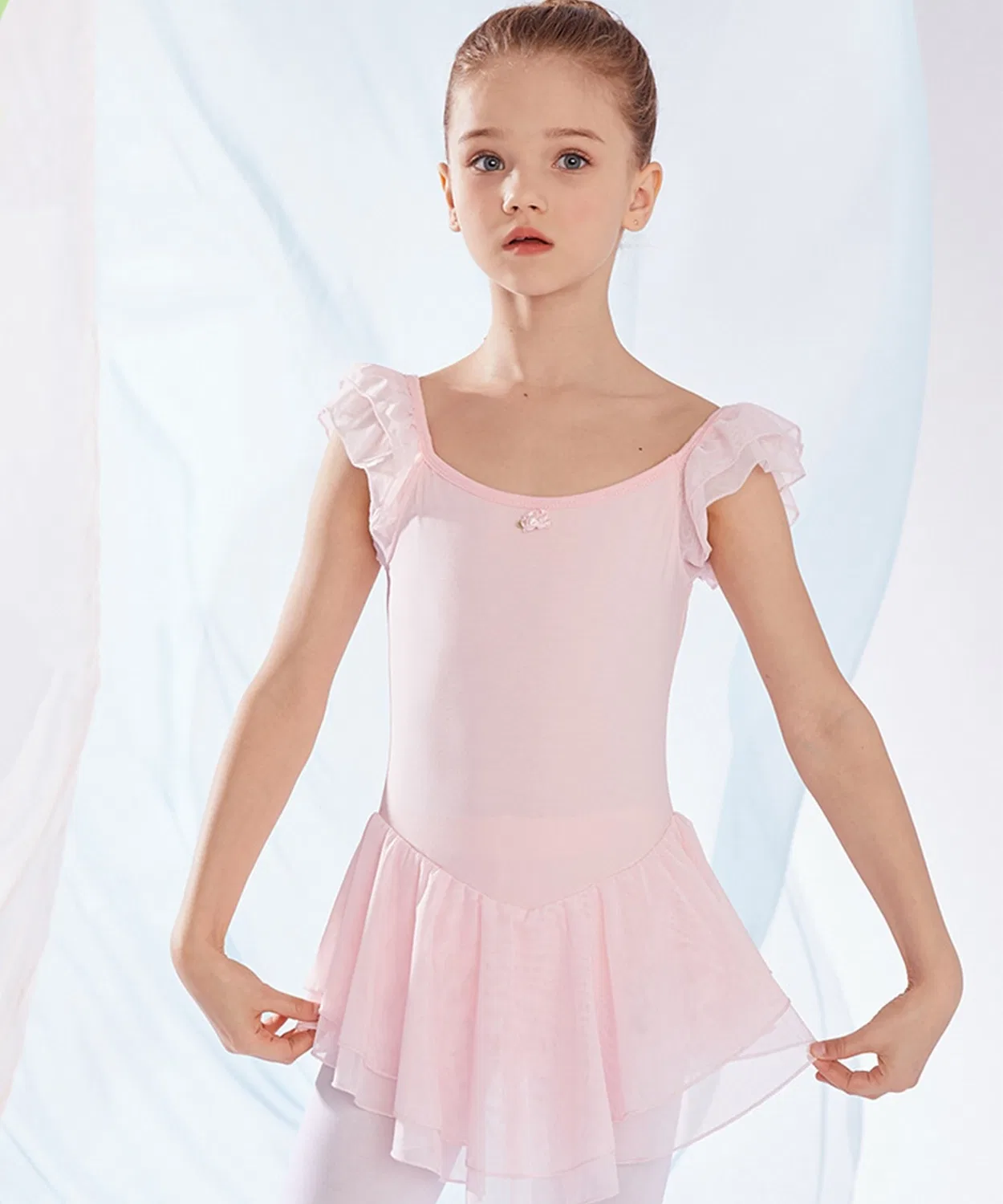 Детский купальник для девочек с фриллами Двойная Меш С Фриллами DAY CLOSET, Pink