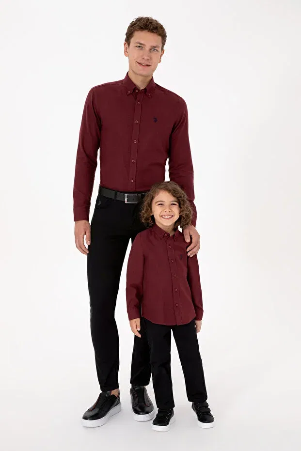 Мужская рубашка с длинным рукавом U.S. Polo Assn., Burgundy — фото 4