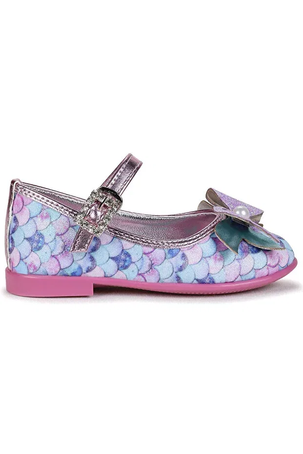 Детские балетки для девочек с принтом Shiny Mermaid Evening Dress Baby Girl/Child Ballerina Shoes Kiko Kids, Lilac — фото 4