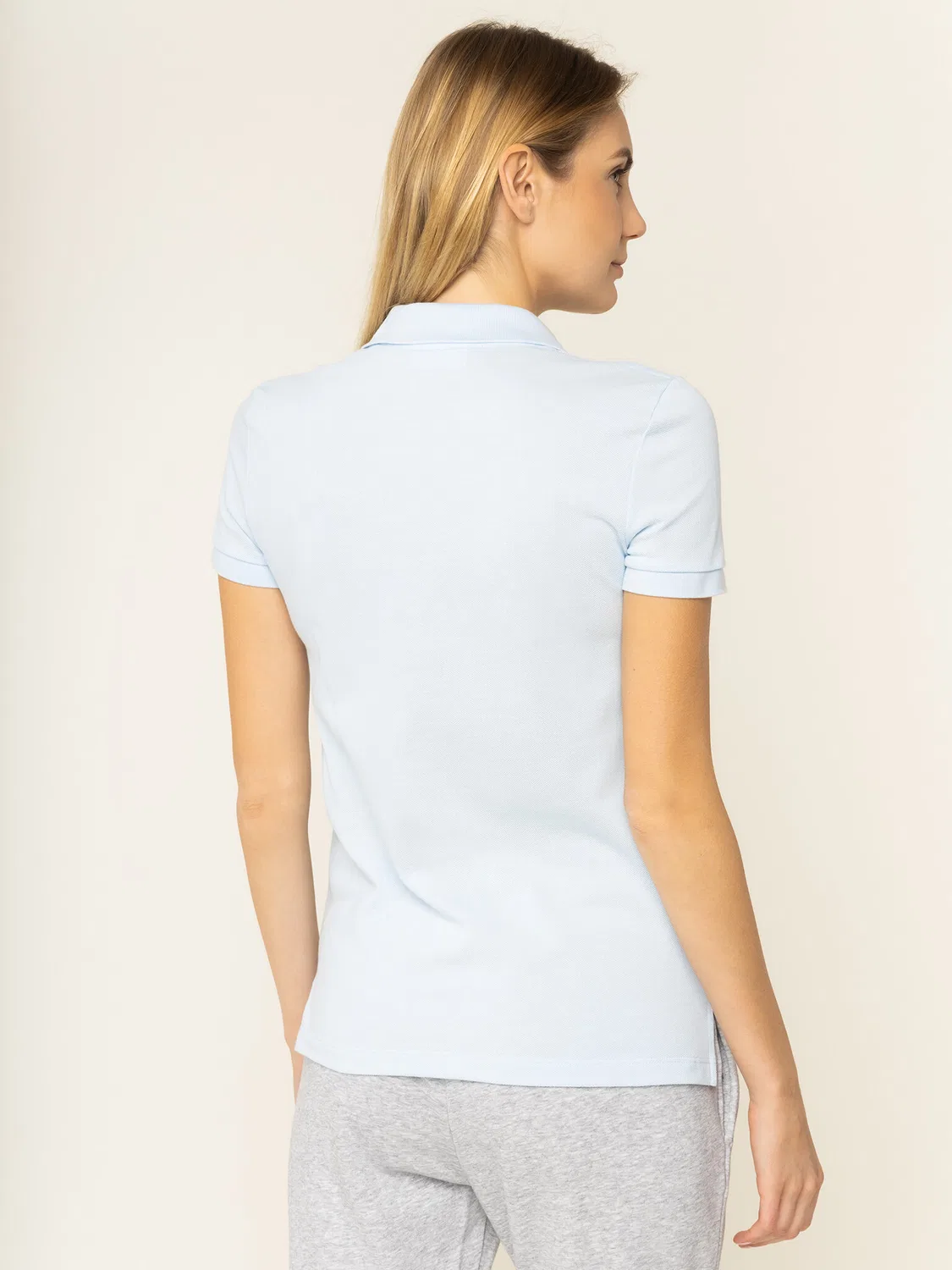 Женское поло классического кроя Lacoste, синий — фото 3