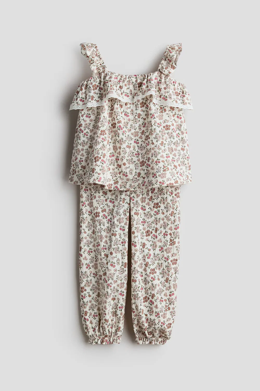 Комплект из 2 предметов, изготовленный из жатого хлопка H&M, Mattrosa/Geblümt
