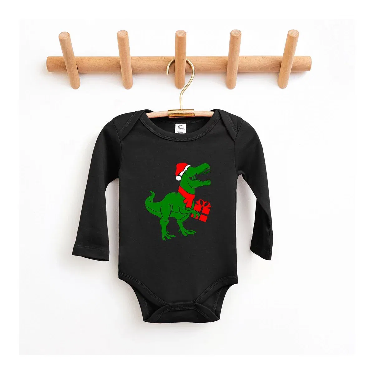 Детское боди с длинным рукавом Dino Present The Juniper Shop, Black
