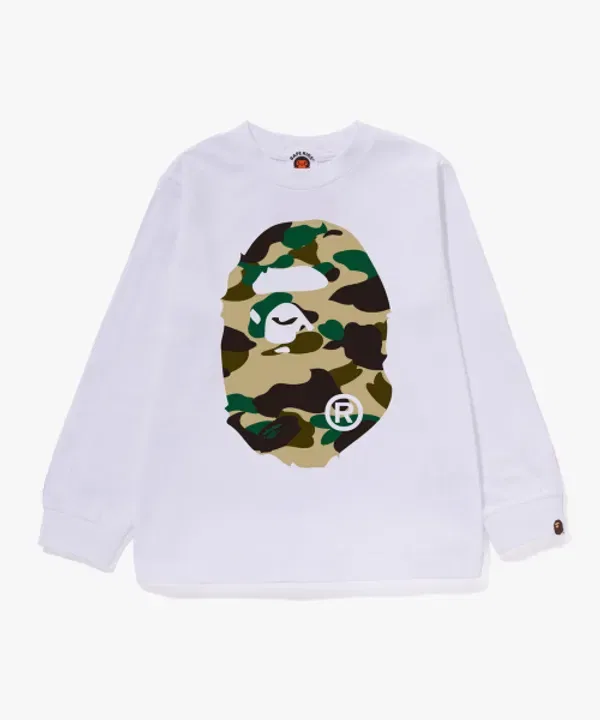 Футболка с длинным рукавом First Camo Big Ape Head, Bape, желтая