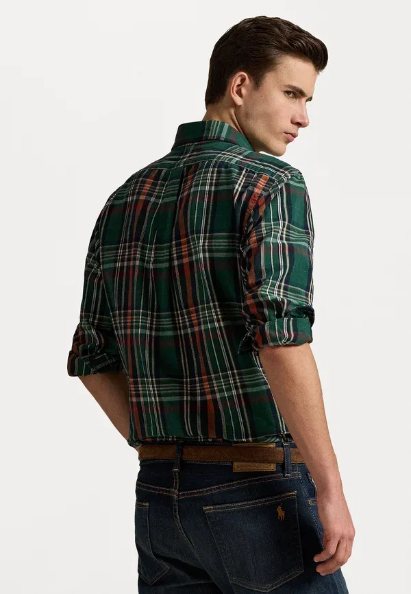 Рубашка с клетчатым узором Custom fit plaid oxford shirt, Polo Ralph Lauren, Pine Wine Multi — фото 3