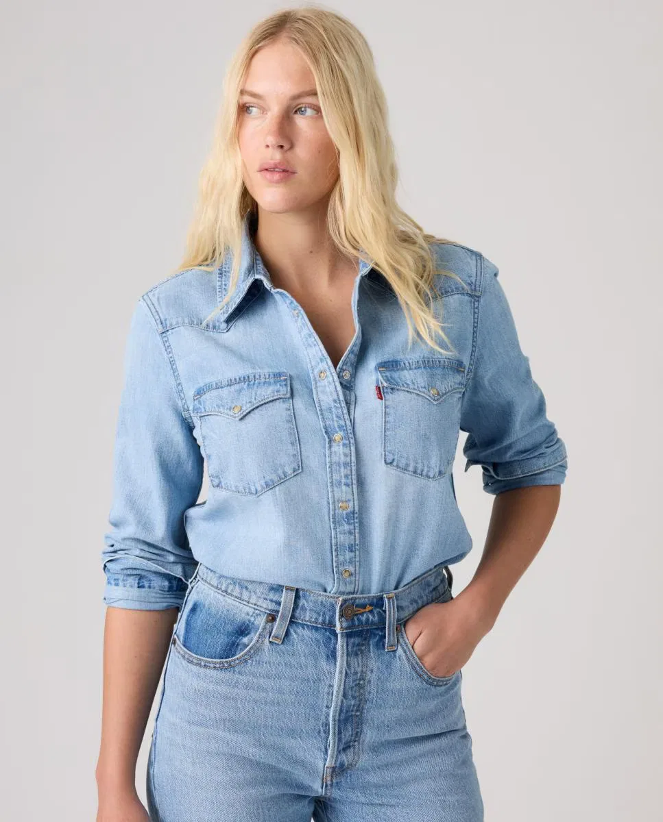 Женская рубашка с длинным рукавом, Vaquera, Levi's, голубой — фото 4