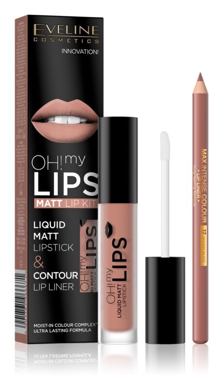 

Комплект для губ Eveline Cosmetics OH! my LIPS Matt, 01 Neutral Nude