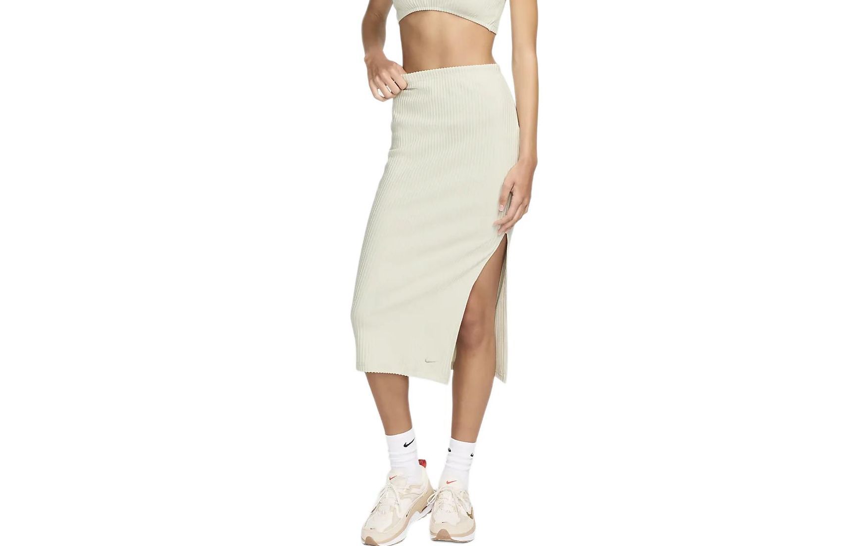 Спортивная юбка-миди Chill Rib для женщин Nike, цвет Light Rosewood Umber — фото 2