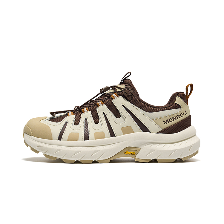 

MERRELL Противоскользящие и износостойкие дышащие низкие походные кроссовки для мужчин цвета хаки и коричневого цвета
