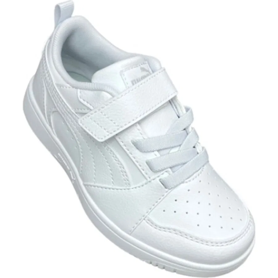 Детские кроссовки с закрытой пяткой Puma Rebound V6 Lo AC+ PS, Белый — фото 3