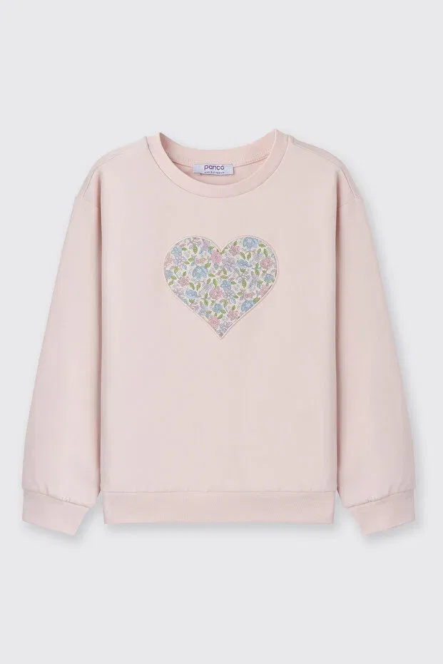 Детские свитшот для девочек хлопковый Liberty fabric girls' sweatshirt Made With Liberty Fabric, Pink — фото 3