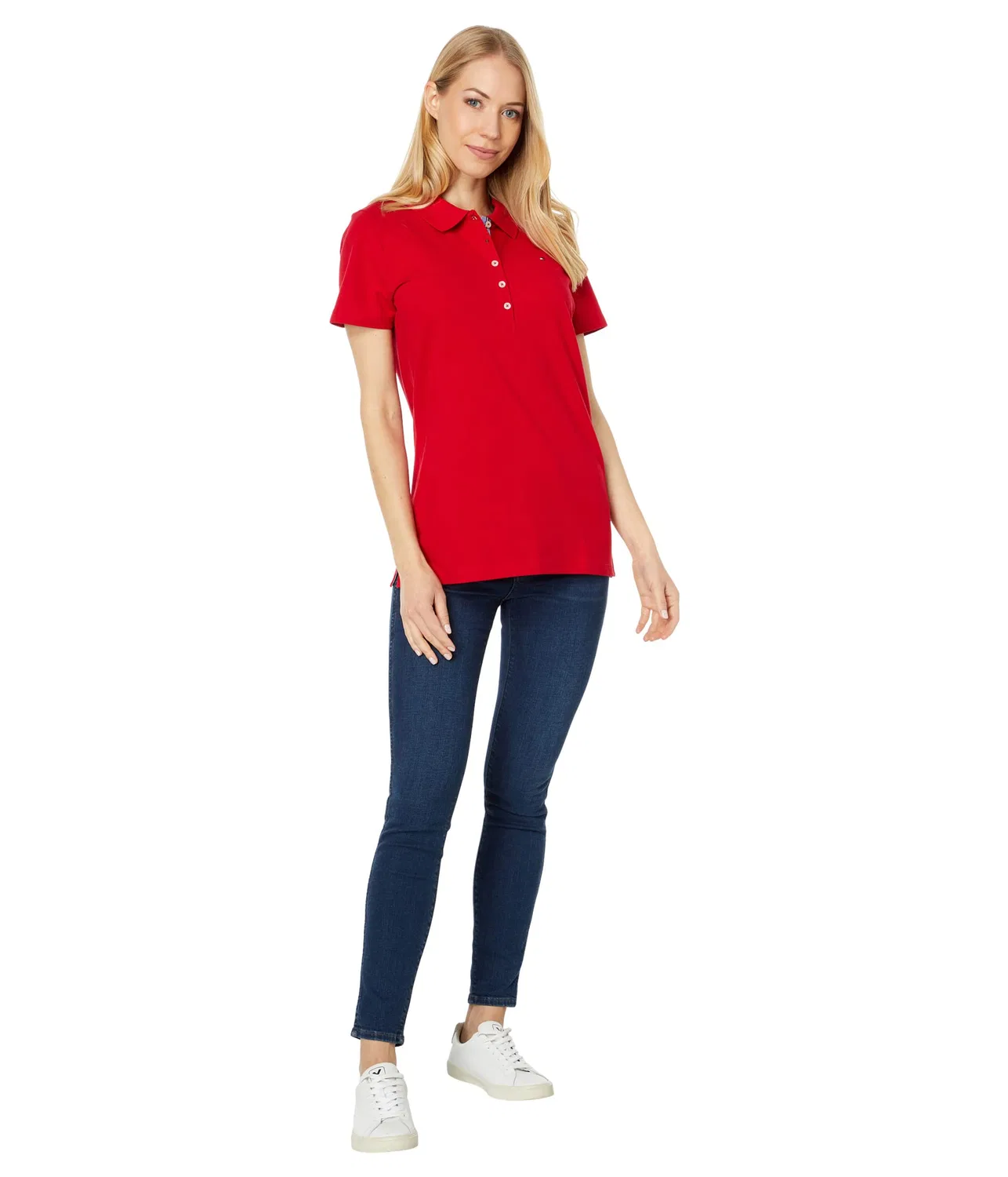 Женское поло с коротким рукавом Polo Core S/S Tommy Hilfiger, Red — фото 4