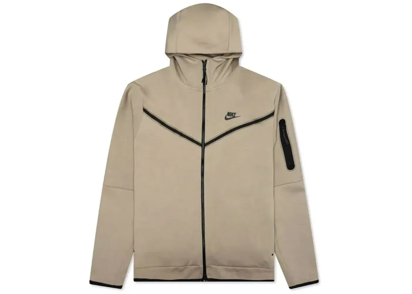 Мужская худи Tech Fleece с полной застежкой-молнией Nike, Khaki/Black