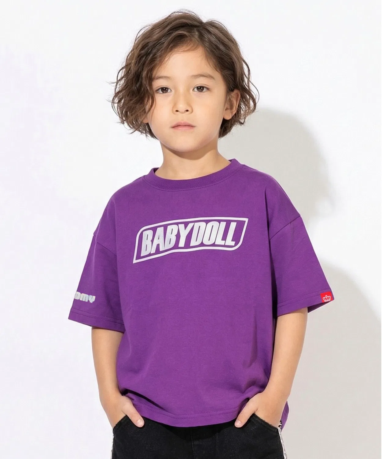 Детская футболка с принтом Shiny Logo BABYDOLL, Purple