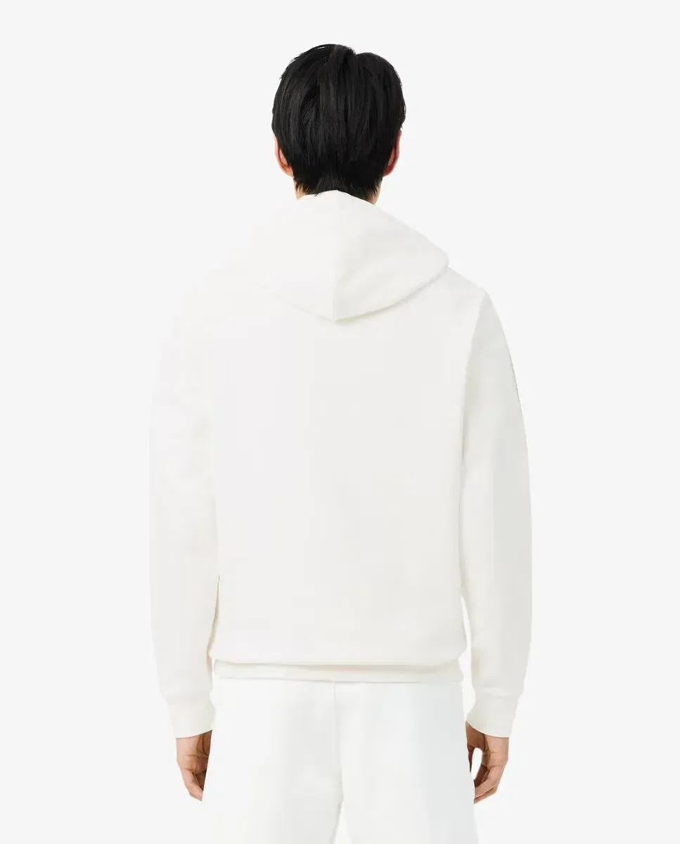 Худи мужская Lacoste с капюшоном и молнией, с принтом, Blanco — фото 2