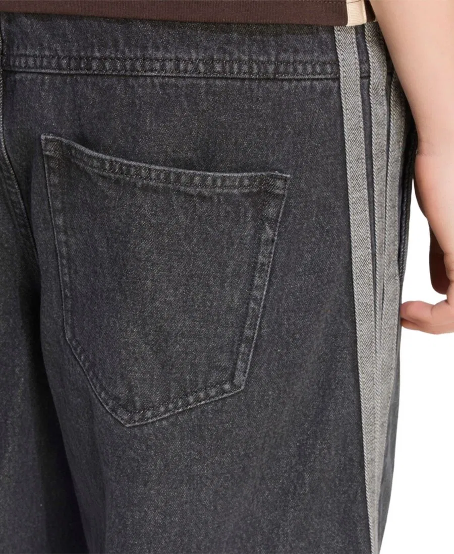 Джинсовые брюки свободного кроя Stadium Washed Denim adidas, Black — фото 4