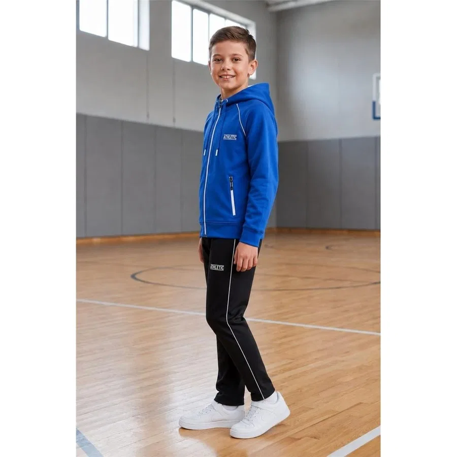 Детский спортивный костюм с капюшоном и регланом Athletic Pina Kids, Синий — фото 3
