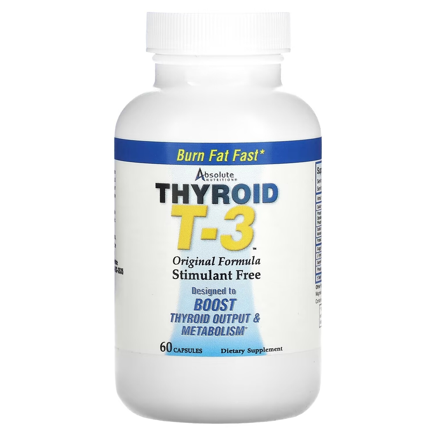 

Absolute Nutrition Thyroid T-3 для щитовидной железы оригинальная формула, 60 капсул