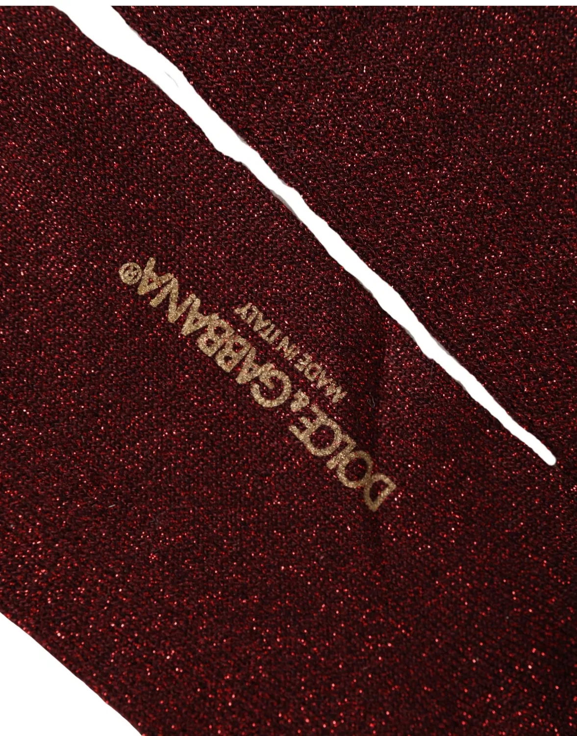 Женские носки с блестящей текстурой Mid Calf Dolce & Gabbana, Maroon