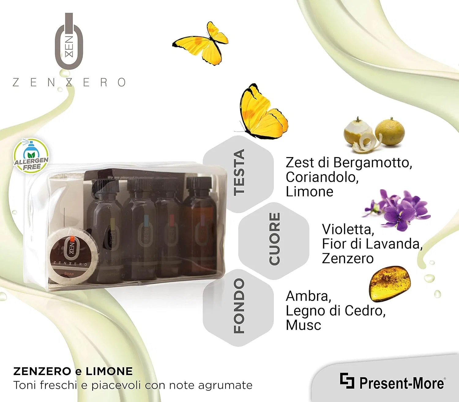 Набор косметики Present-More Zenzero, 12 наборов, Имбирь и Лимон — фото 3