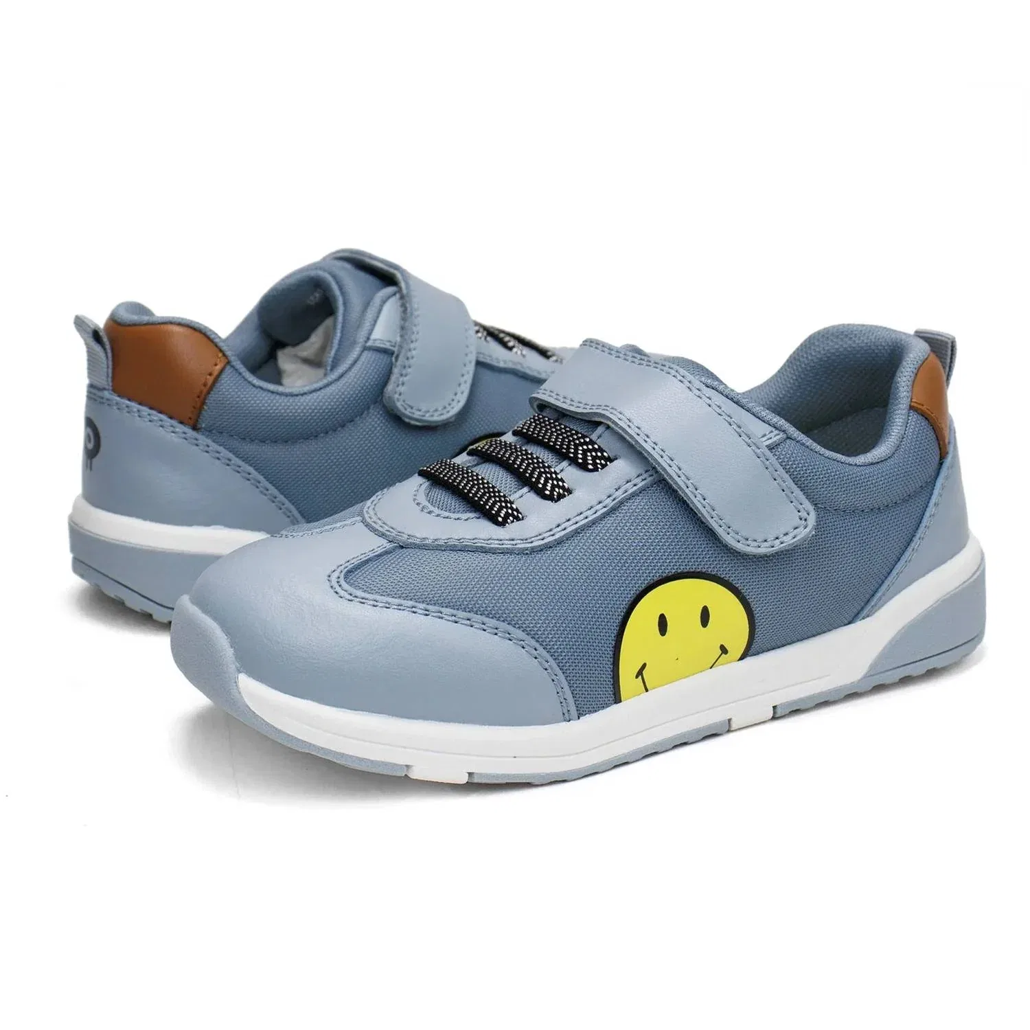 Детские кроссовки из натуральной кожи на липучках Game Face Low Top Old Soles, Dusty Blue — фото 4