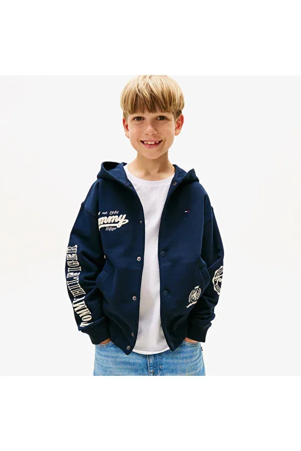 Детское худи для девочек с капюшоном Tommy Hilfiger, Blue
