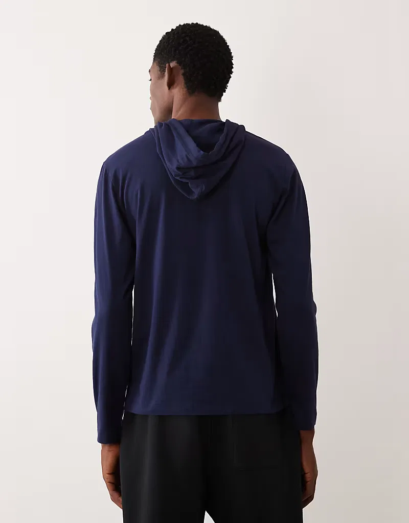 Толстовка с капюшоном из жидкого хлопка с логотипом Polo Ralph Lauren, темно-синий — фото 3