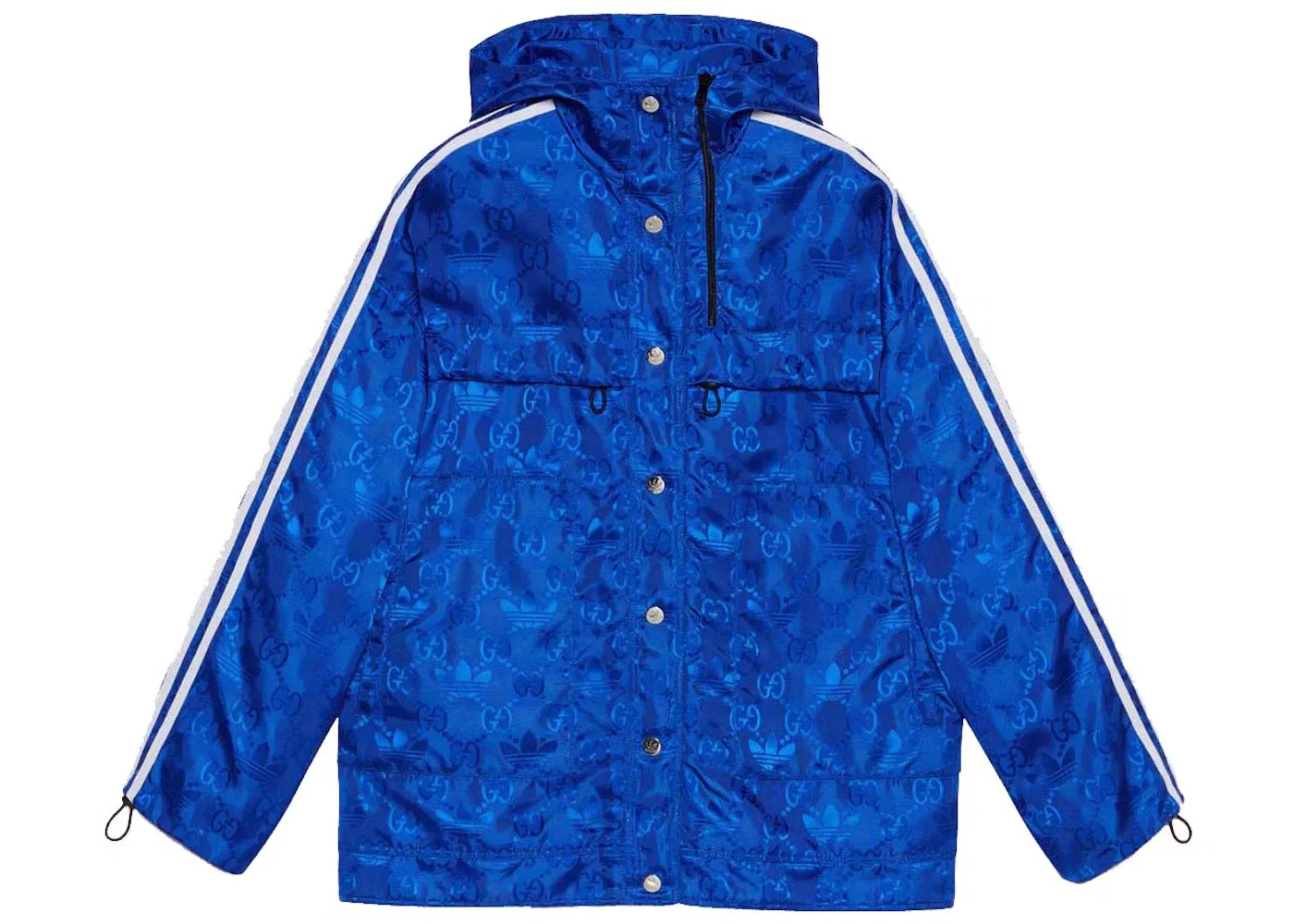 Женская куртка-бомбер с принтом Gucci x Adidas, Cobalt Blue
