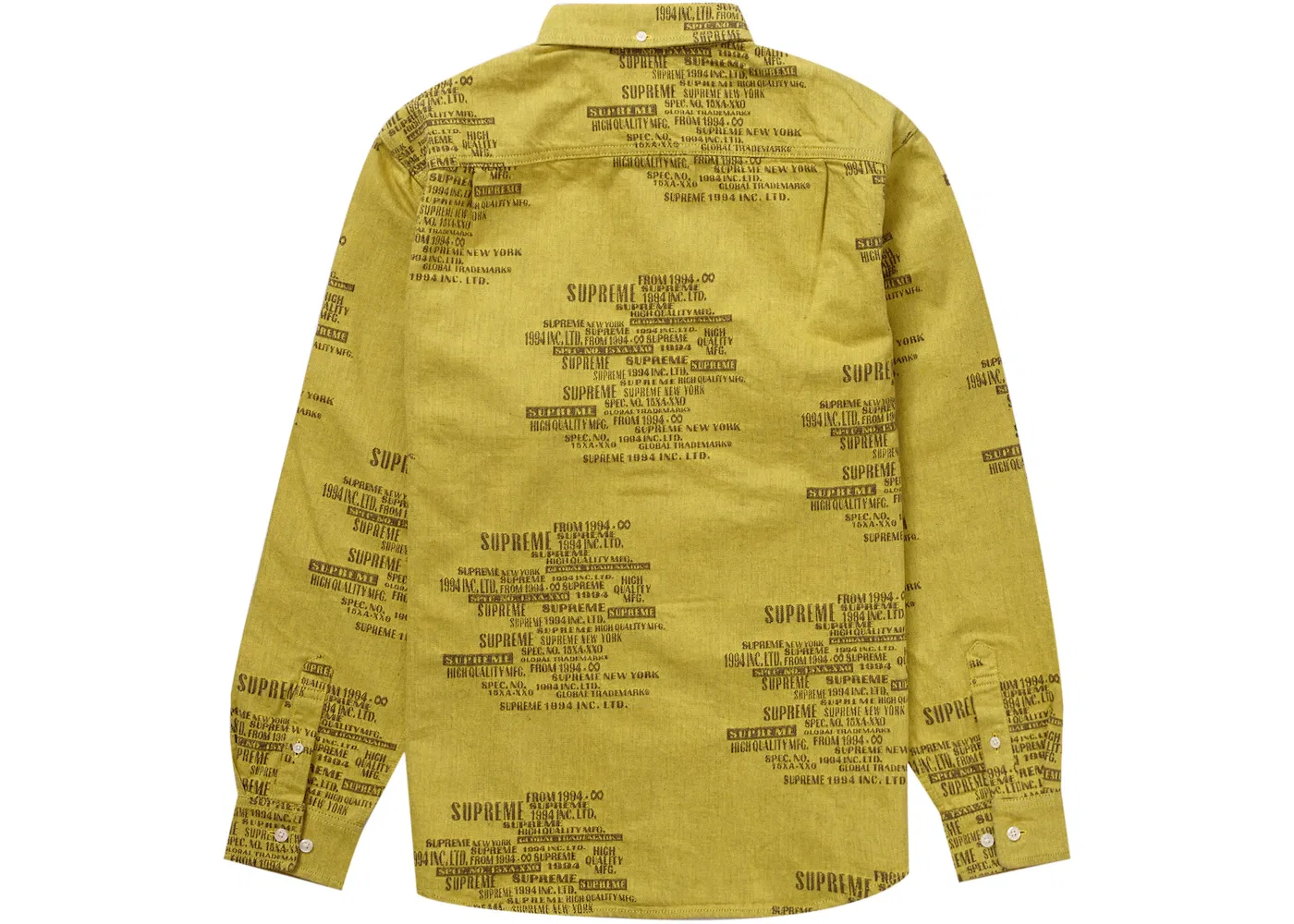 Мужская джинсовая рубашка с принтом Shirt Supreme, Washed Yellow — фото 2