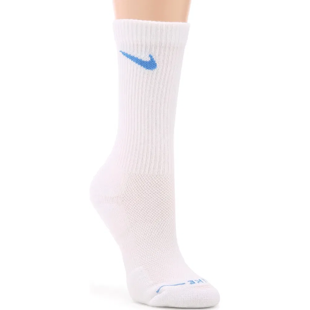Набор из 6 пар средних повседневных носков с высокой амортизацией Nike, White/Multi Swoosh — фото 3