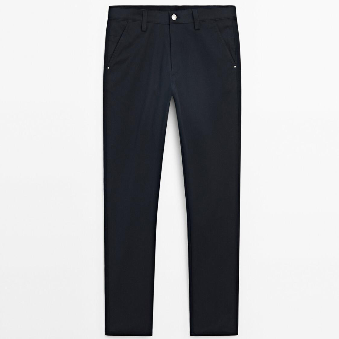 

Джинсовые брюки Massimo Dutti Tapered fit cotton blend, синий