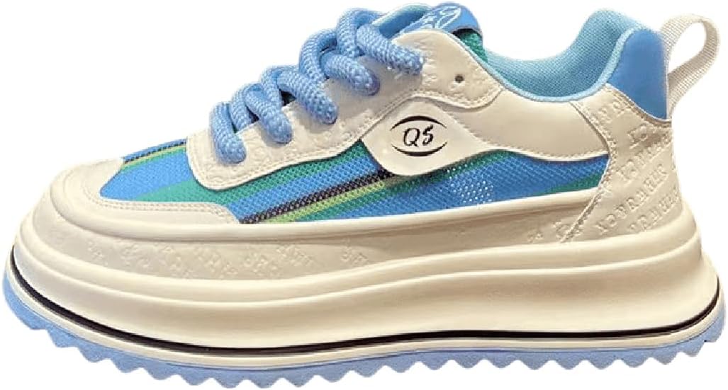 

Кроссовки Lexamen Mens с цветными блоками, низкие, повседневные, с увеличенной платформой, дышащие и удобные для ходьбы, для мужчин, синий