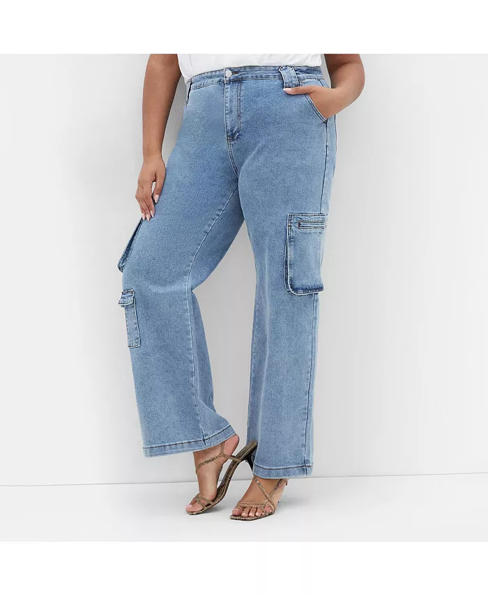 

Джинсы Karlee Pocket размера Plus CITY CHIC, синий